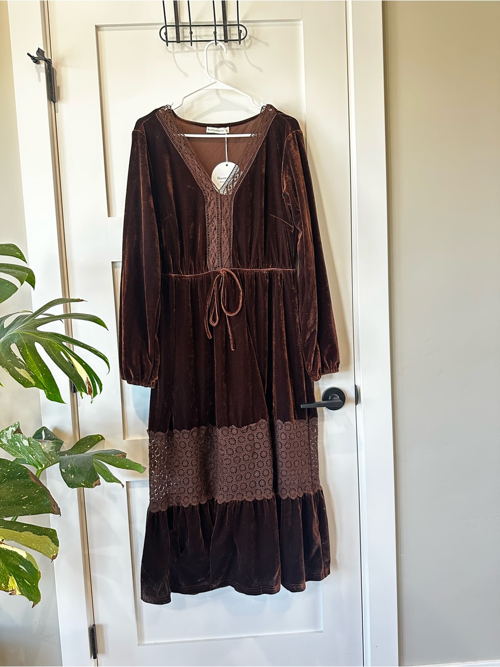 RusttyDustty Long Sleeve Velvet Dress
